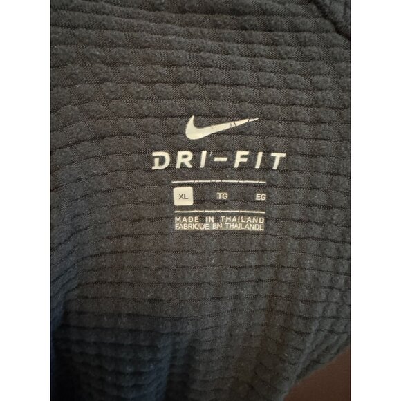 NIKE Dri Fit Pullover Men's XL Charcoal 1/4 Zip Reflective Running Waffle Knit - Picture 9 of 10